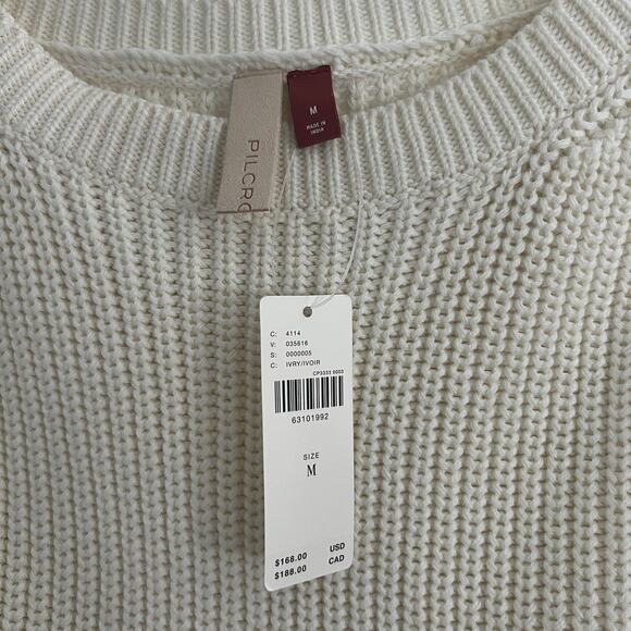 Pilcro Martine Peasant Sleeve Sweater Boho Lace Knit Size M Anthropologie NWT - Picture 5 of 8